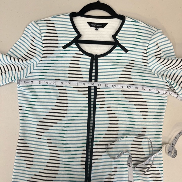 Ming Wang Geometric Striped Cardigan Size M - Picture 8 of 10